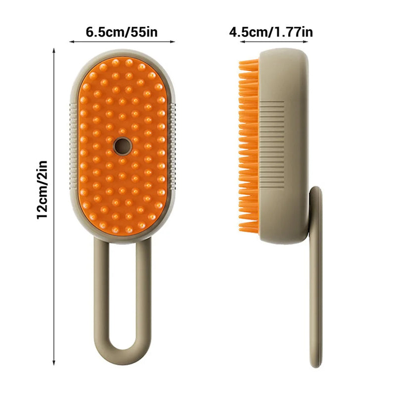 3-in-1 Pet Steam Brush for Cats & Dogs | Grooming, Massage & Hair Removal