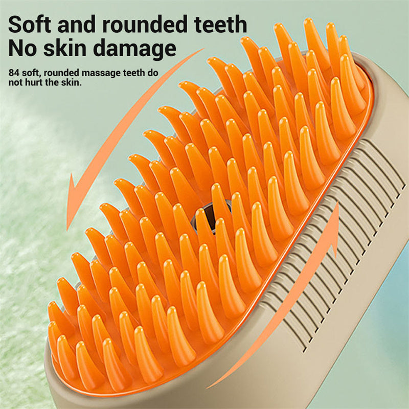 3-in-1 Pet Steam Brush for Cats & Dogs | Grooming, Massage & Hair Removal